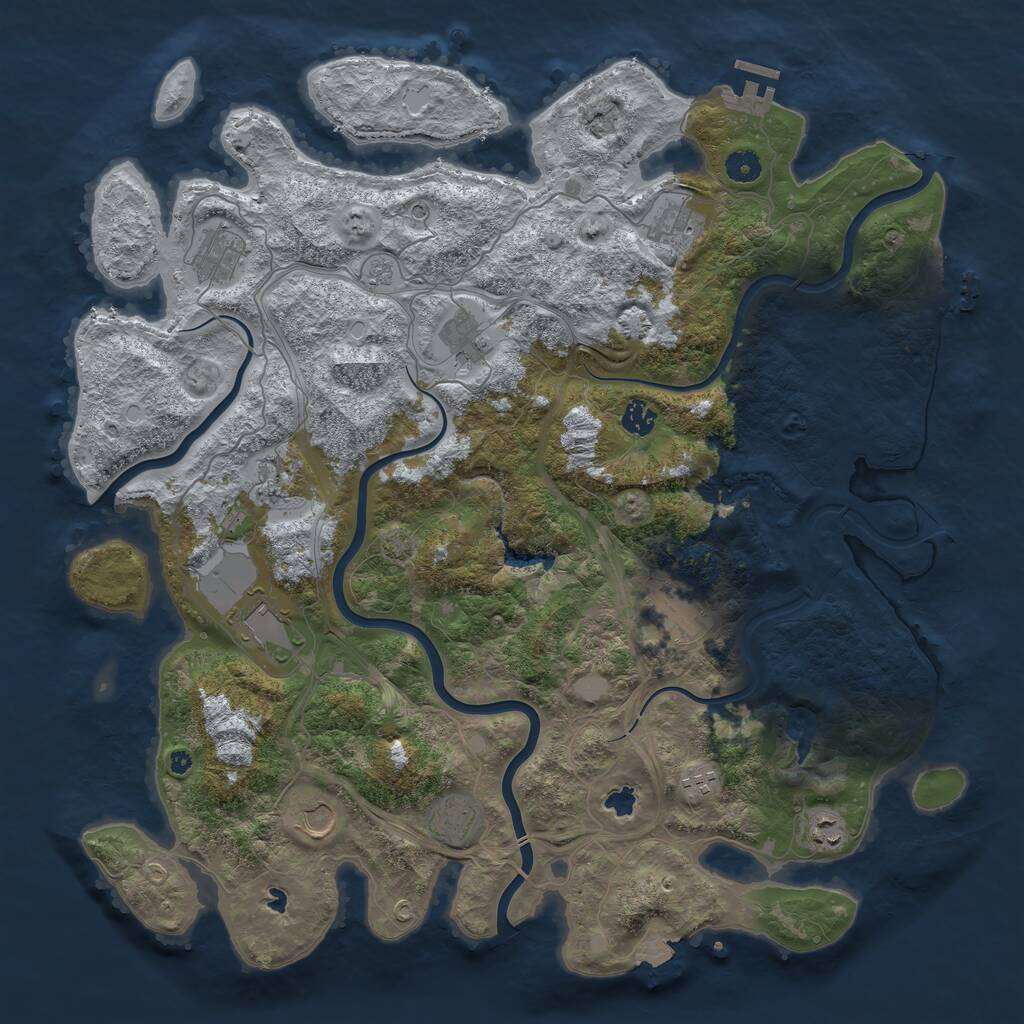 Rust Map: Procedural Map, Size: 4500, Seed: 5653832, 17 Monuments