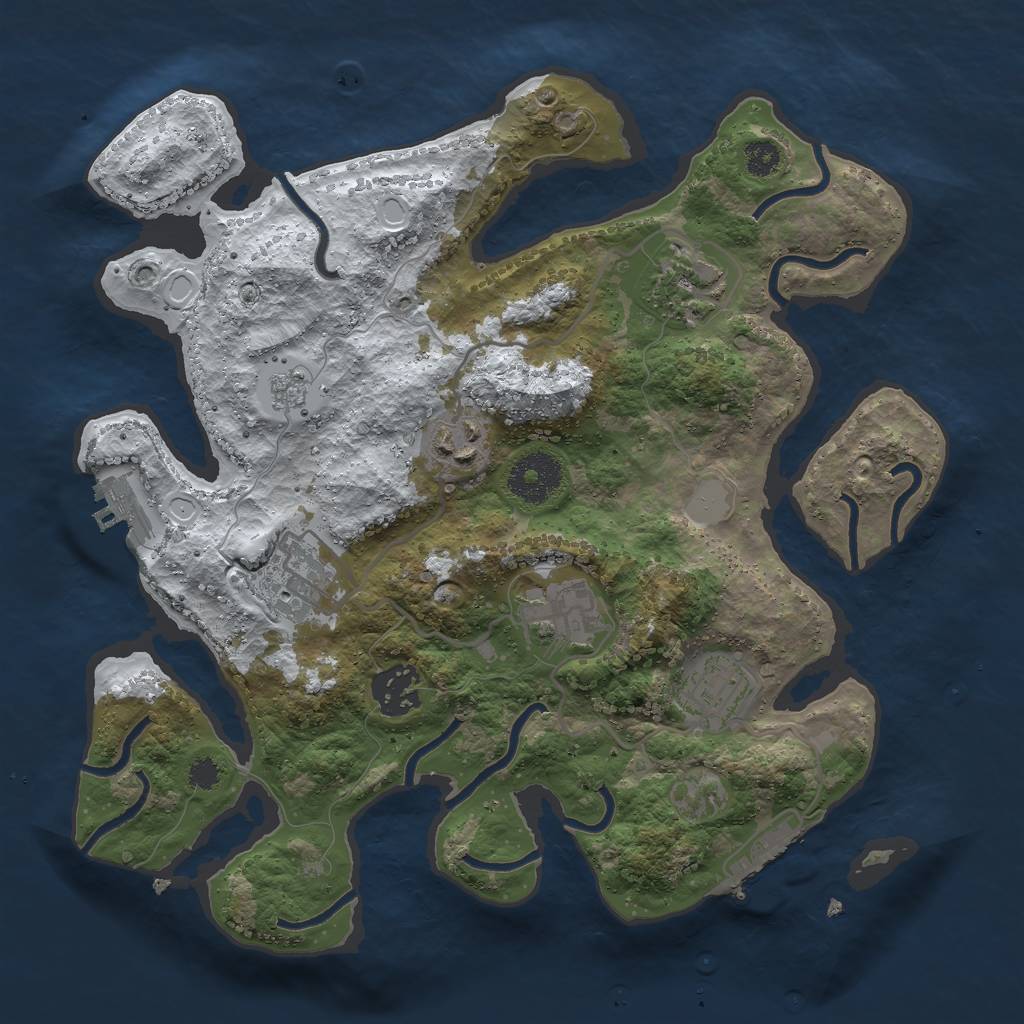 Rust Map: Procedural Map, Size: 3000, Seed: 2030900, 14 Monuments