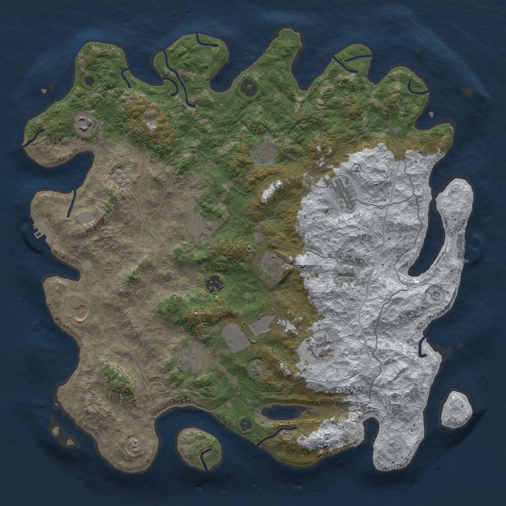 Rust Map: Procedural Map, Size: 4500, Seed: 1366924, 20 Monuments