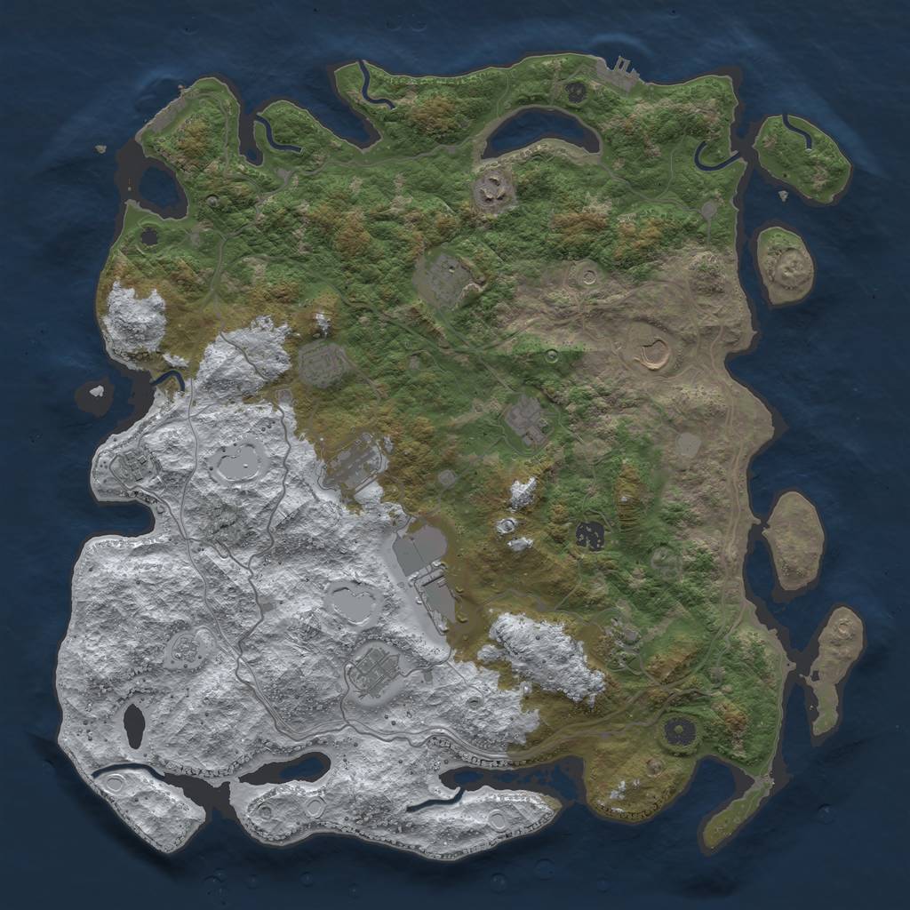 Rust Map: Procedural Map, Size: 4500, Seed: 5329495, 20 Monuments