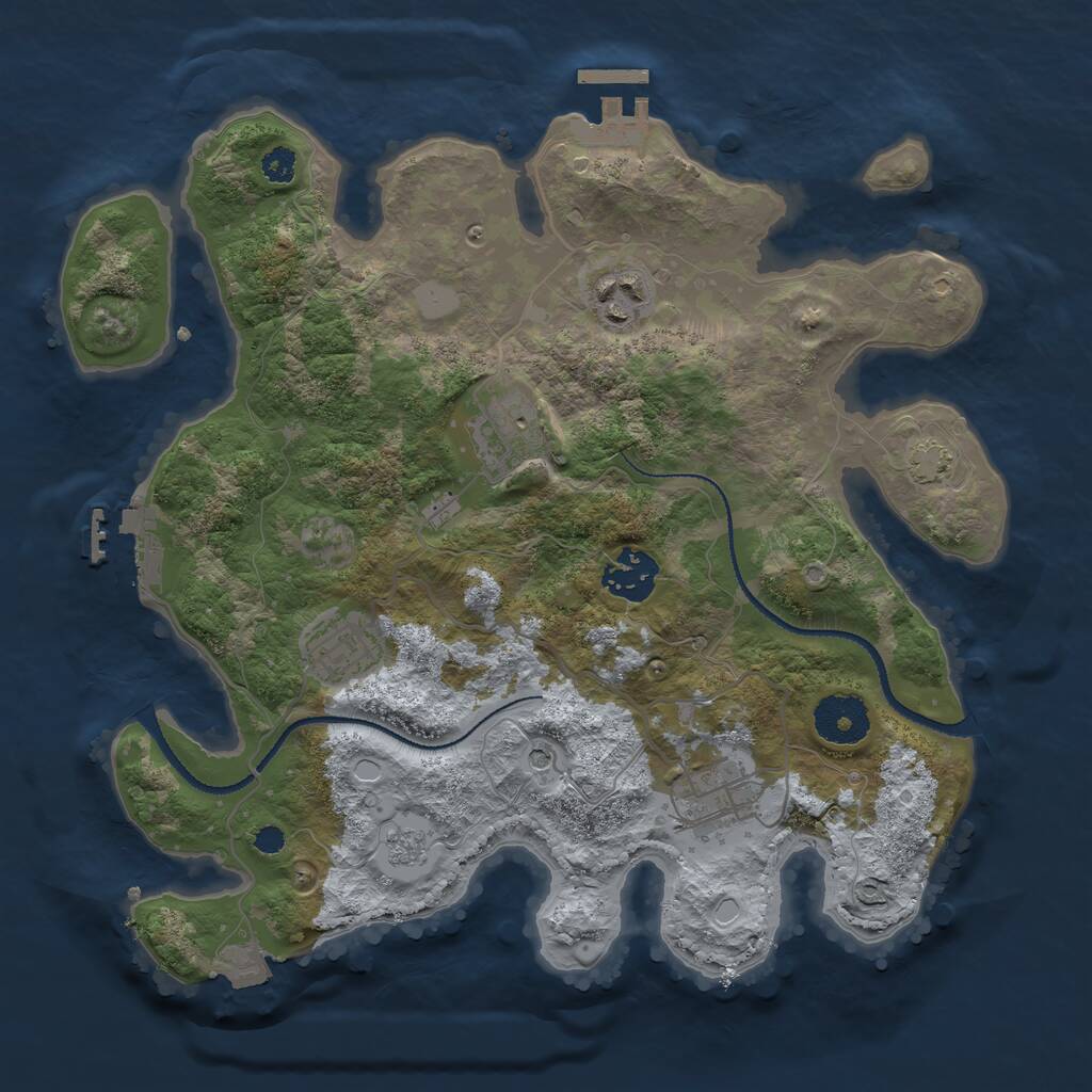 Rust Map: Procedural Map, Size: 3100, Seed: 4274, 11 Monuments