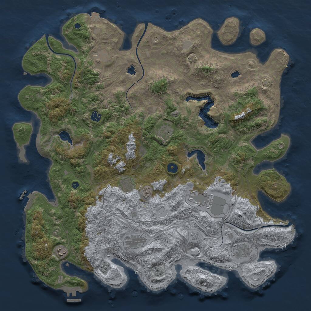 Rust Map: Procedural Map, Size: 4500, Seed: 4536094, 15 Monuments