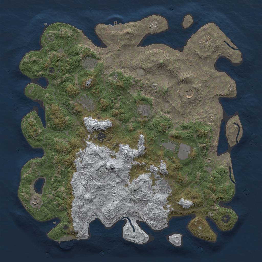 Rust Map: Procedural Map, Size: 4500, Seed: 4967419, 20 Monuments