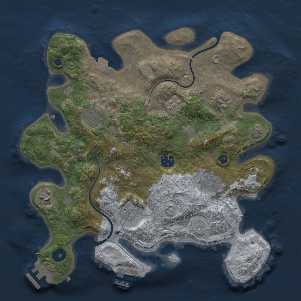 Rust Map: Procedural Map, Size: 3250, Seed: 5245965, 13 Monuments