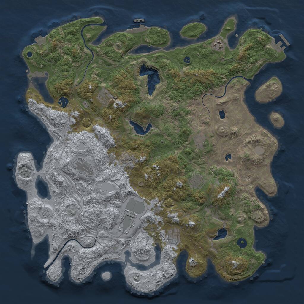 Rust Map: Procedural Map, Size: 4500, Seed: 22005, 15 Monuments