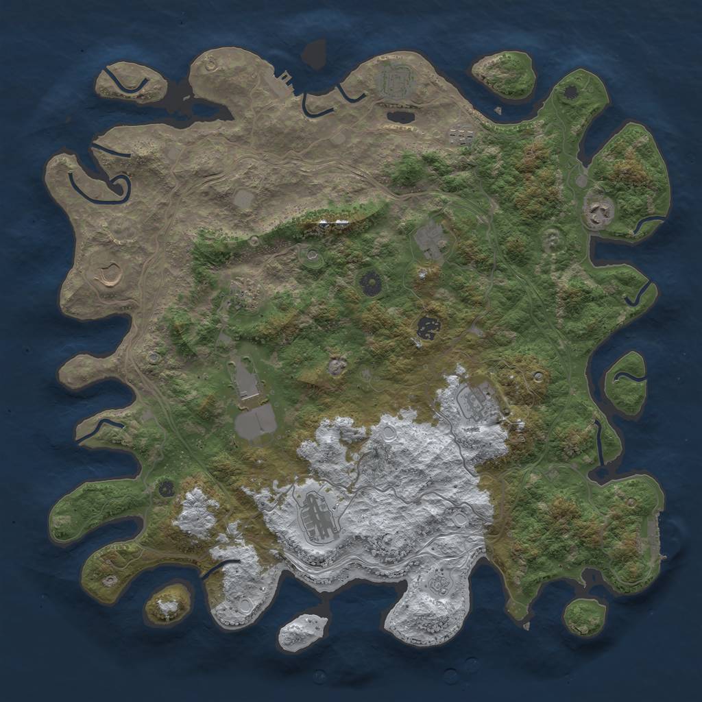 Rust Map: Procedural Map, Size: 4500, Seed: 6460593, 19 Monuments