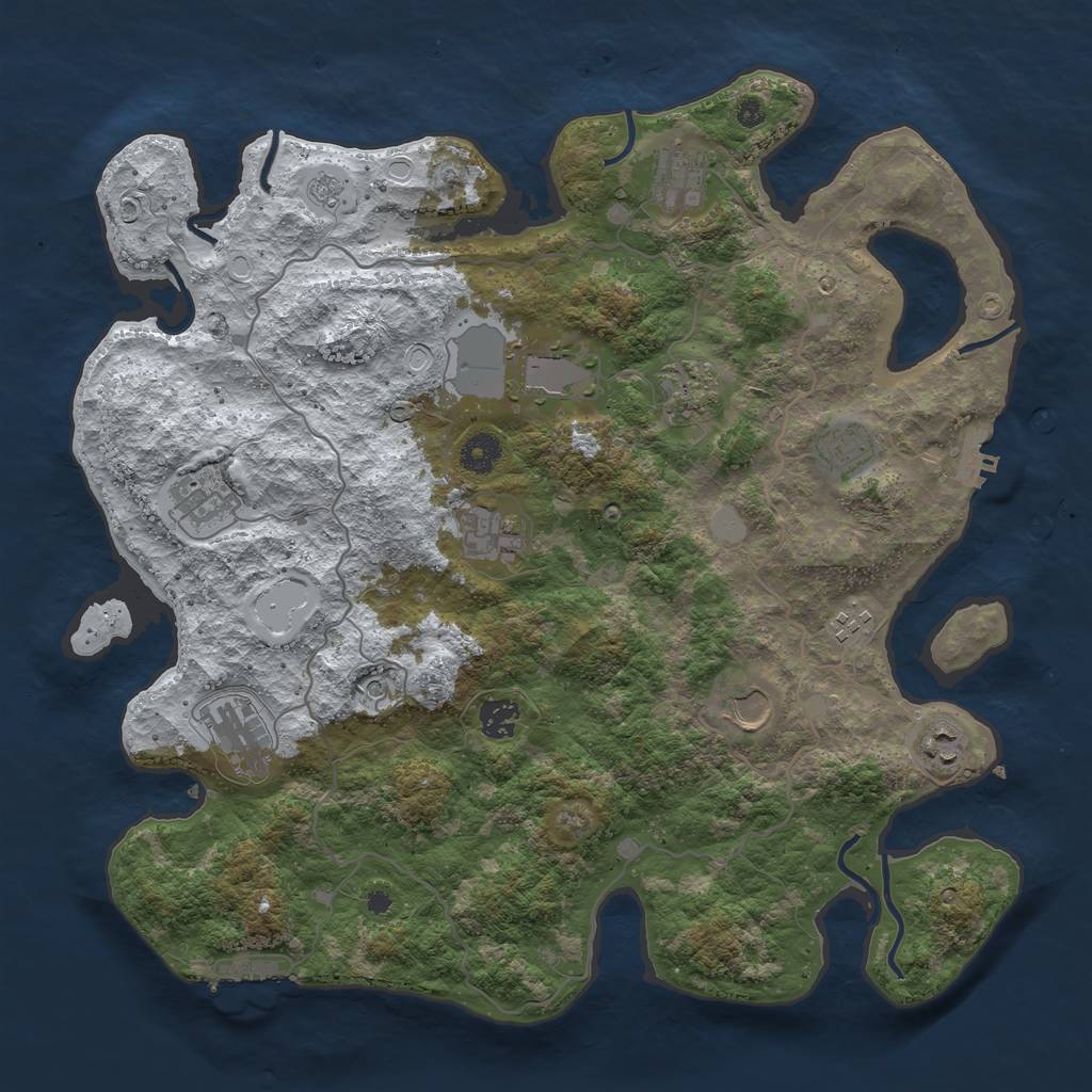 Rust Map: Procedural Map, Size: 4000, Seed: 1670855710, 20 Monuments