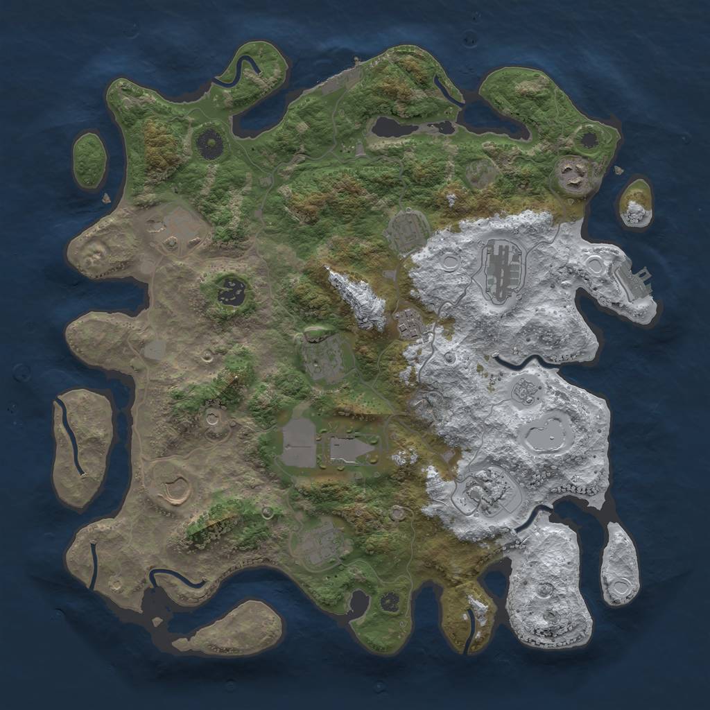 Rust Map: Procedural Map, Size: 3800, Seed: 241, 20 Monuments