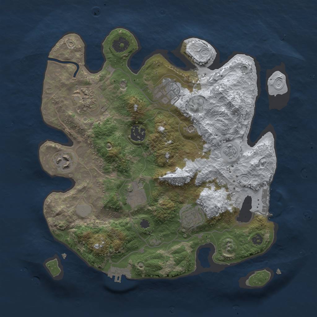 Rust Map: Procedural Map, Size: 3000, Seed: 14422542, 15 Monuments