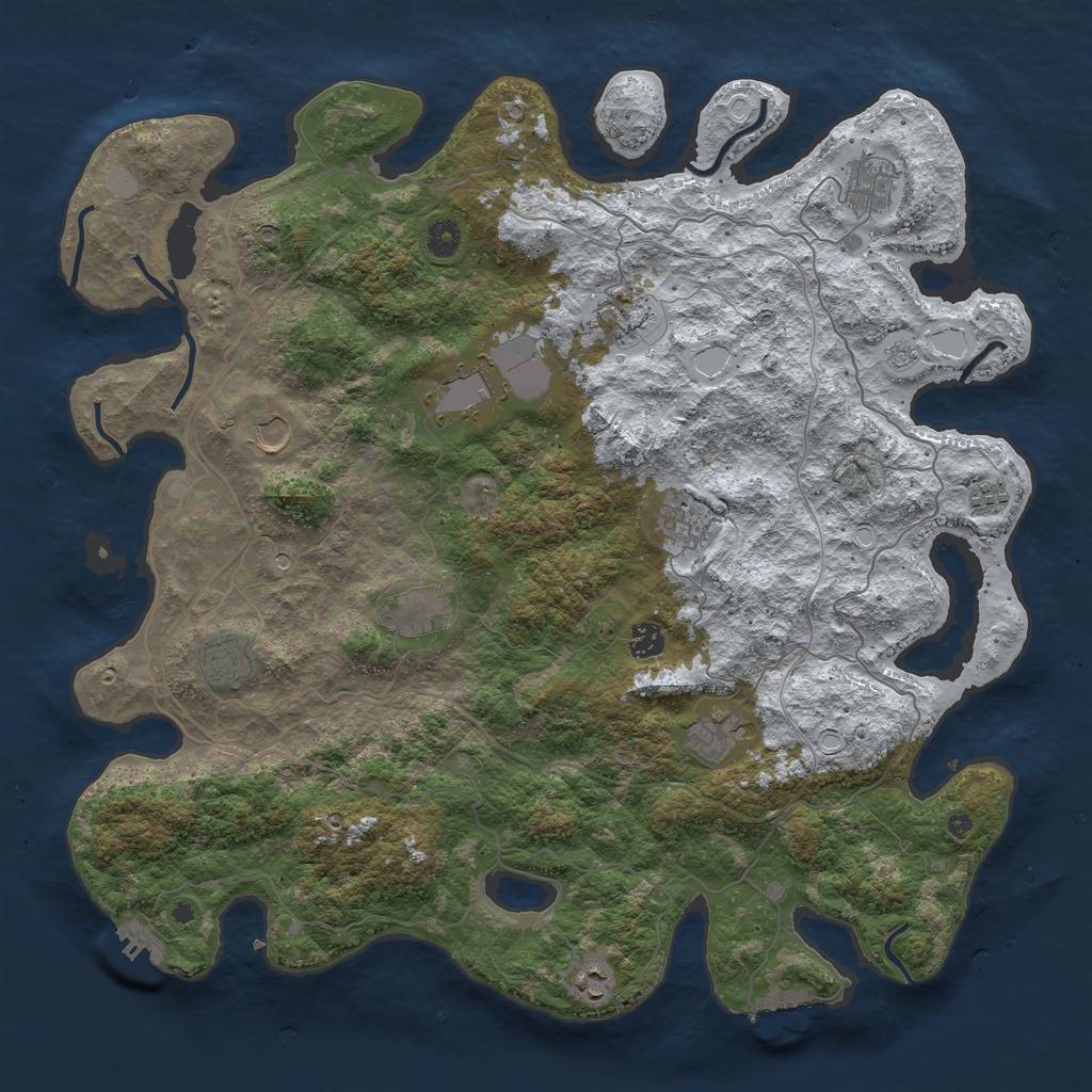 Rust Map: Procedural Map, Size: 4500, Seed: 2117363, 20 Monuments