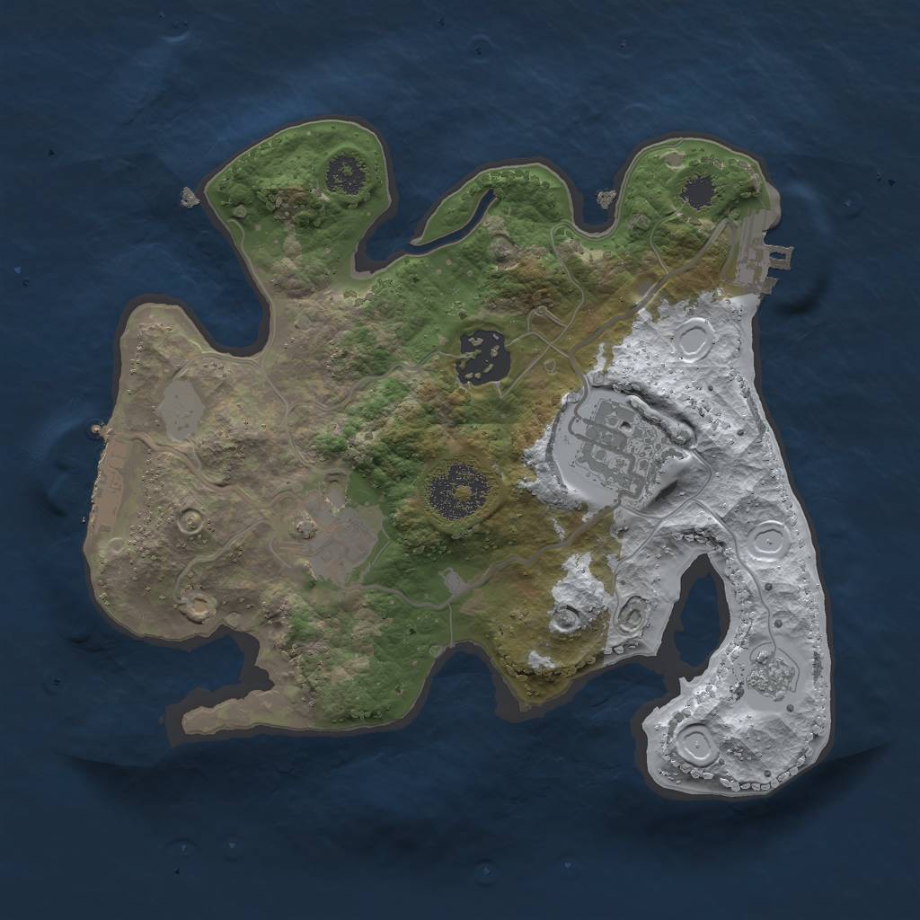 Rust Map: Procedural Map, Size: 2400, Seed: 21314, 11 Monuments