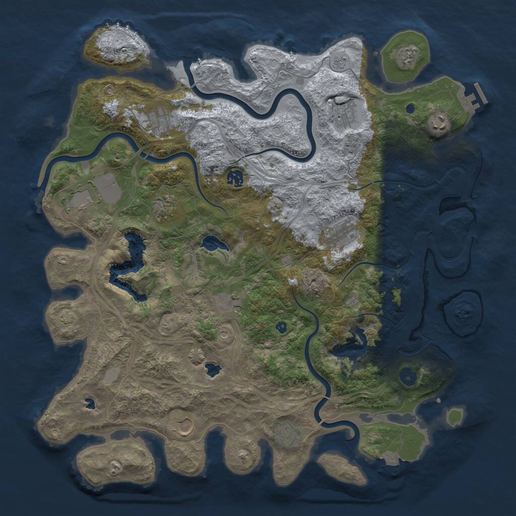 Rust Map: Procedural Map, Size: 4500, Seed: 5005656, 16 Monuments