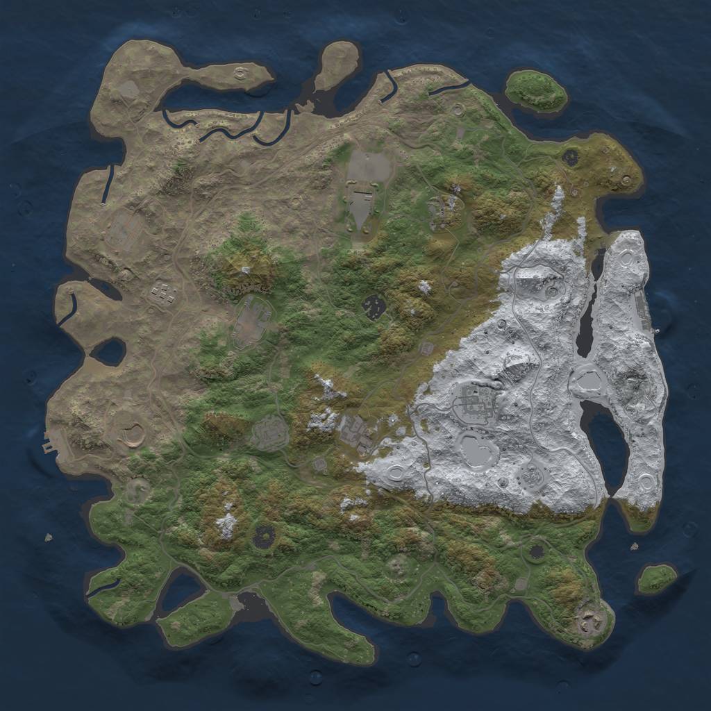 Rust Map: Procedural Map, Size: 4500, Seed: 4203473, 20 Monuments