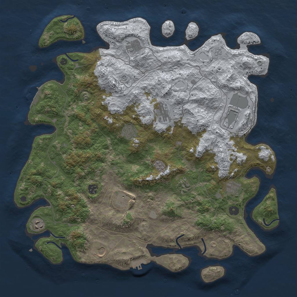 Rust Map: Procedural Map, Size: 4500, Seed: 149457, 20 Monuments