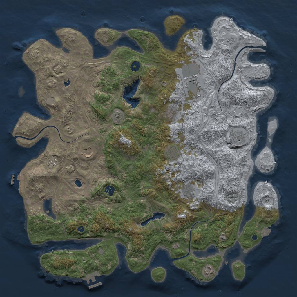 Rust Map: Procedural Map, Size: 4500, Seed: 4708683, 15 Monuments