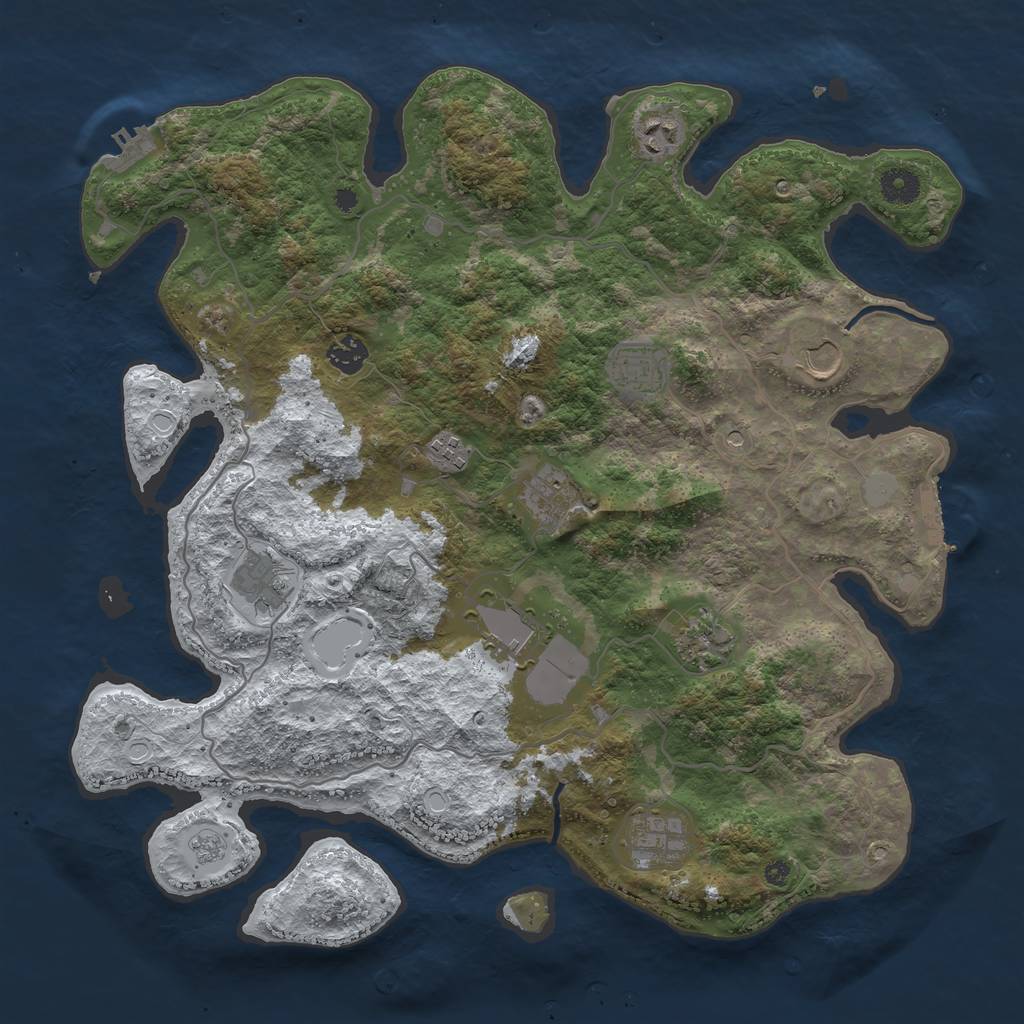 Rust Map: Procedural Map, Size: 4000, Seed: 7958632, 19 Monuments