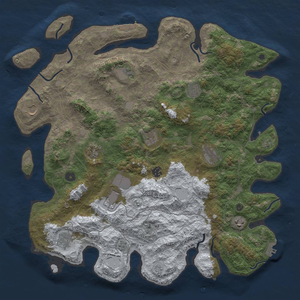 Rust Map: Procedural Map, Size: 4500, Seed: 2794156, 20 Monuments