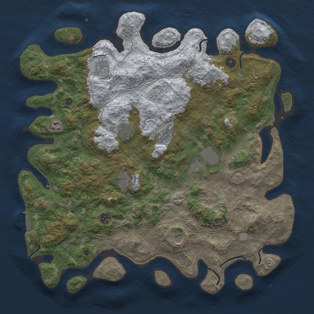 Rust Map: Procedural Map, Size: 4500, Seed: 3667709, 17 Monuments