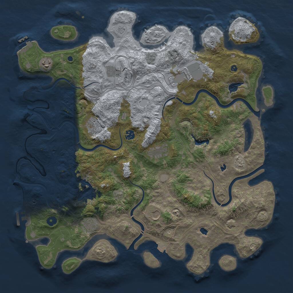 Rust Map: Procedural Map, Size: 4500, Seed: 3667709, 15 Monuments