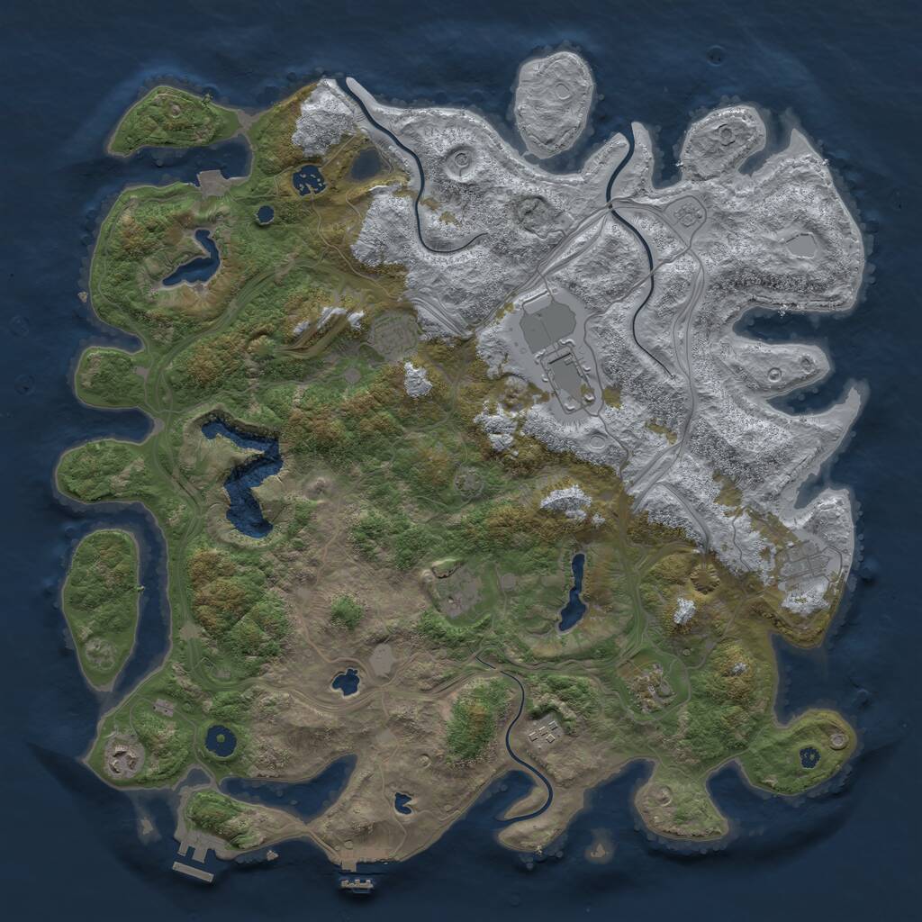 Rust Map: Procedural Map, Size: 4500, Seed: 5927769, 14 Monuments