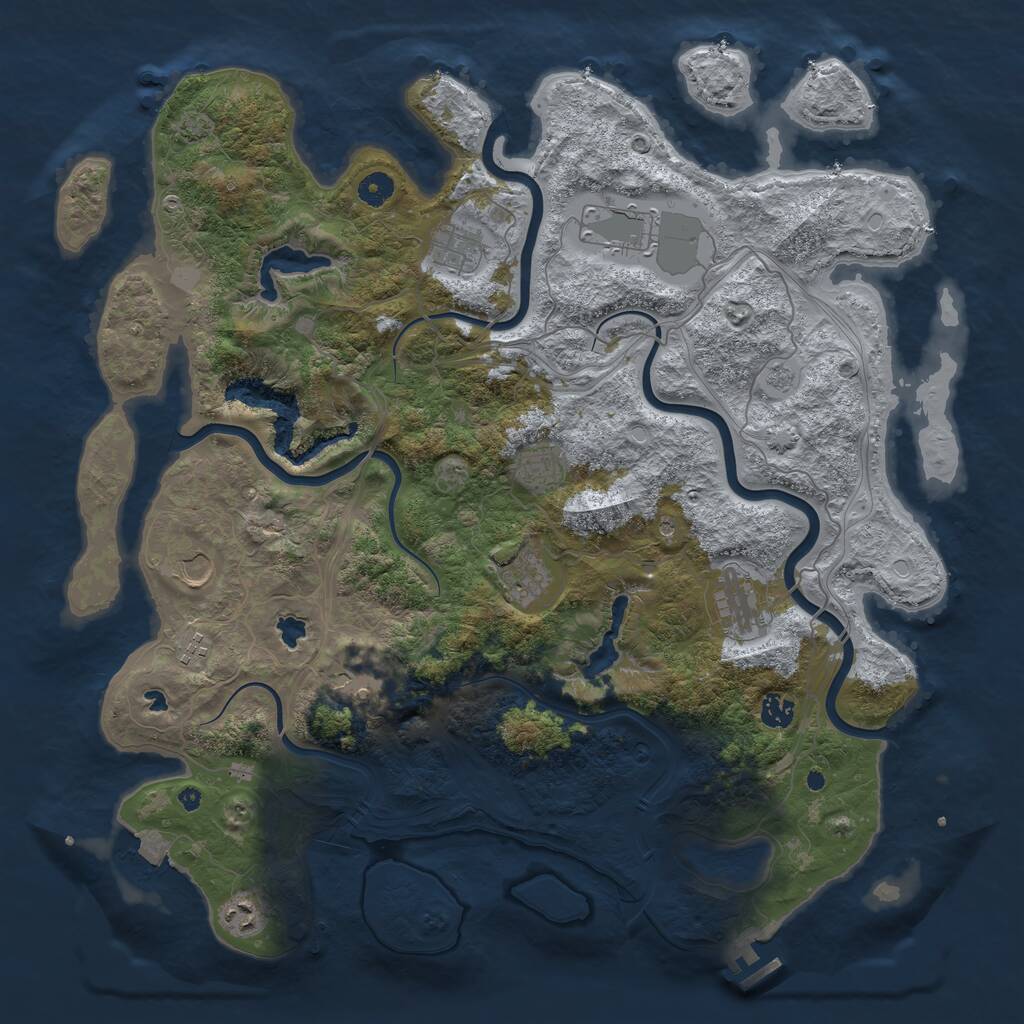 Rust Map: Procedural Map, Size: 4500, Seed: 5542052, 15 Monuments