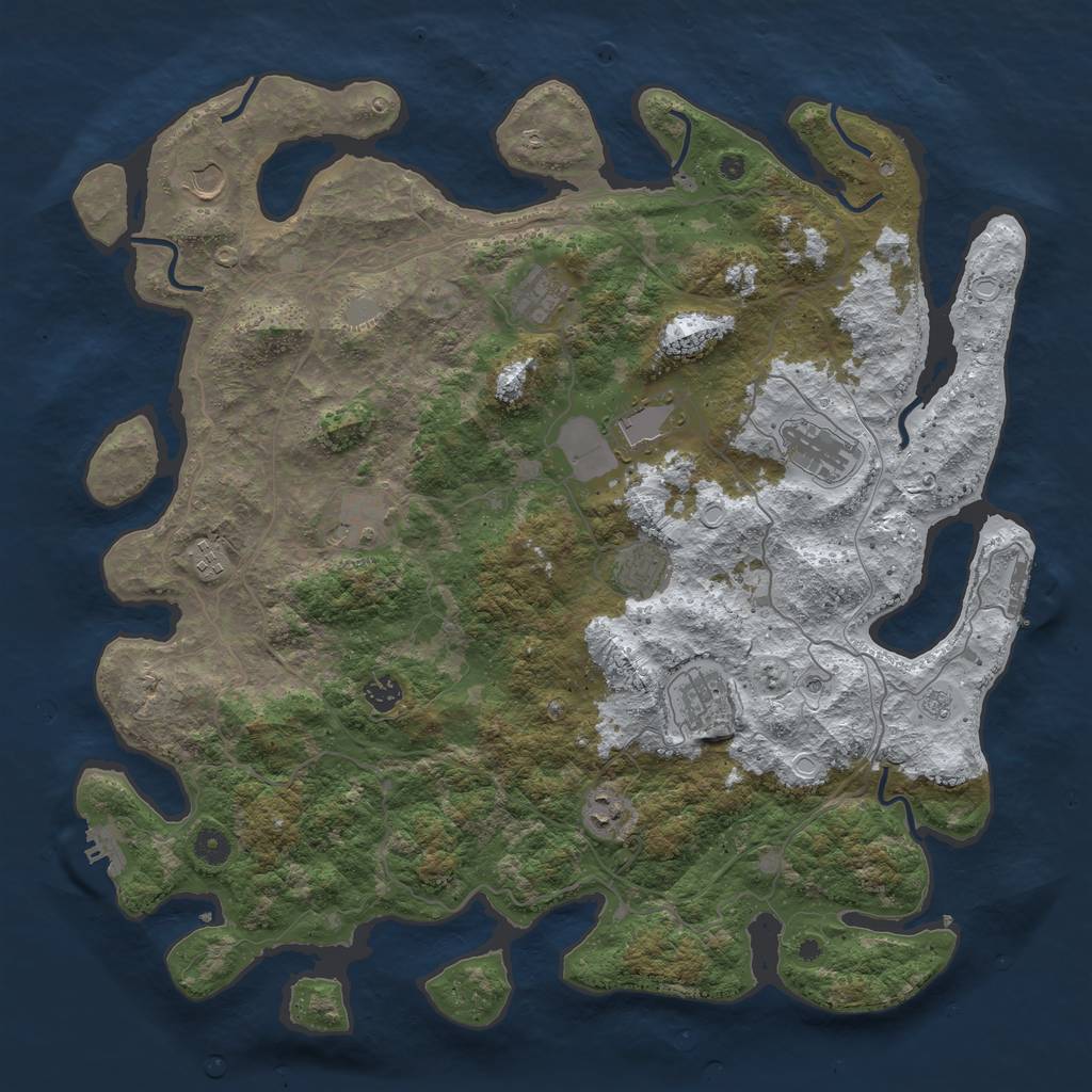Rust Map: Procedural Map, Size: 4500, Seed: 333497, 19 Monuments
