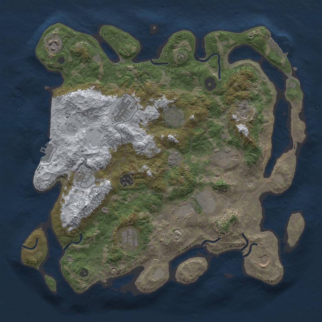 Rust Map: Procedural Map, Size: 3800, Seed: 1248, 19 Monuments