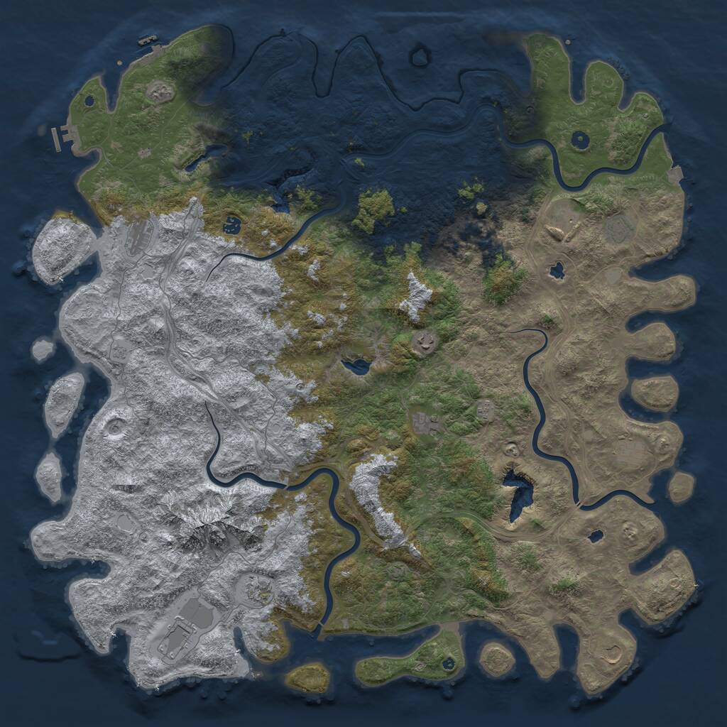 Rust Map: Procedural Map, Size: 6000, Seed: 17777, 17 Monuments