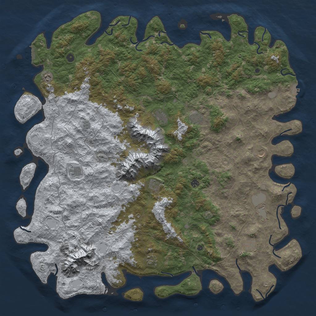 Rust Map: Procedural Map, Size: 6000, Seed: 17777, 20 Monuments