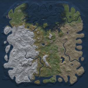 Thumbnail Rust Map: Procedural Map, Size: 6000, Seed: 17777, 17 Monuments