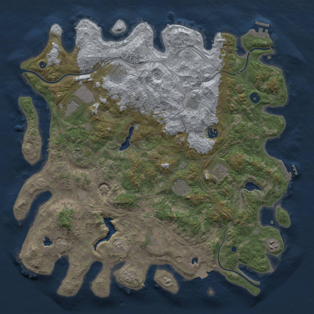 Rust Map: Procedural Map, Size: 4500, Seed: 2290754, 16 Monuments