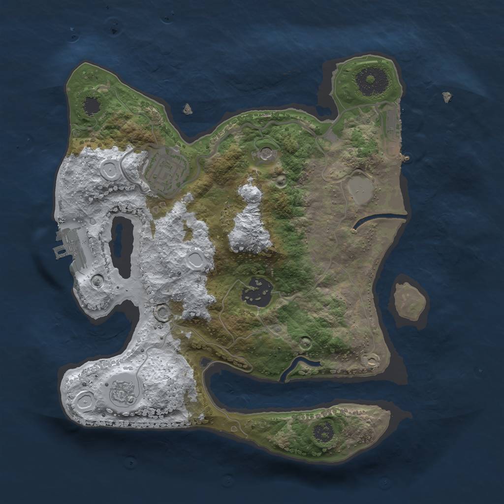 Rust Map: Procedural Map, Size: 2500, Seed: 43287, 11 Monuments