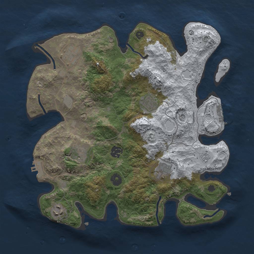Rust Map: Procedural Map, Size: 3250, Seed: 1518580, 15 Monuments