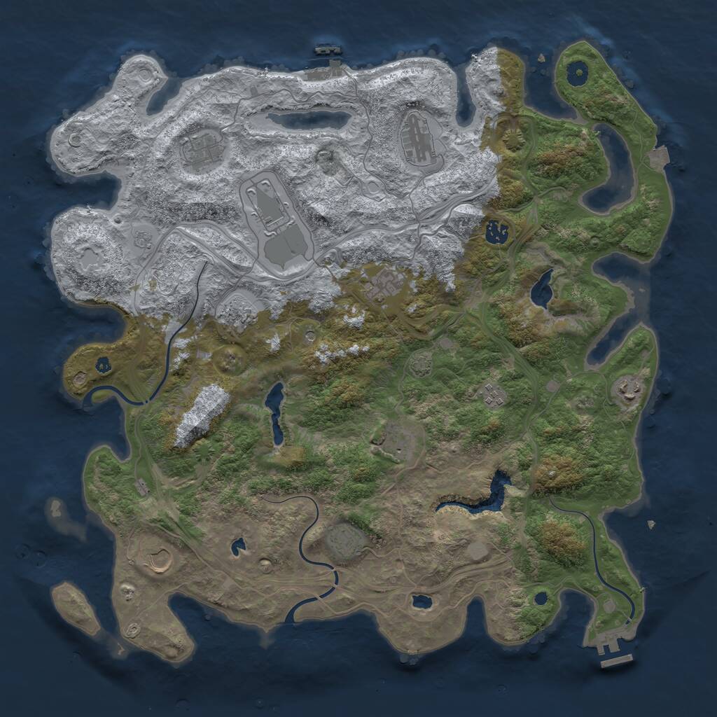 Rust Map: Procedural Map, Size: 4500, Seed: 5532101, 17 Monuments