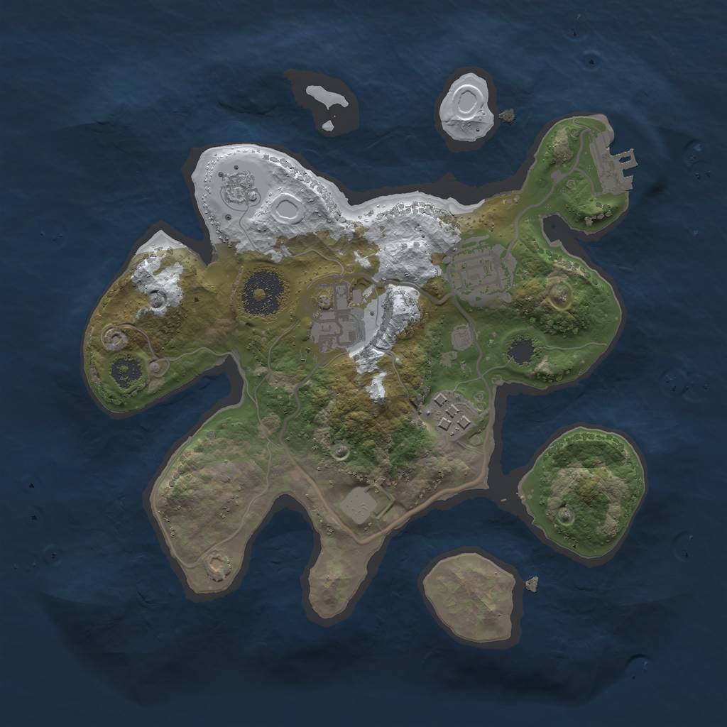 Rust Map: Procedural Map, Size: 2500, Seed: 1552146877, 10 Monuments