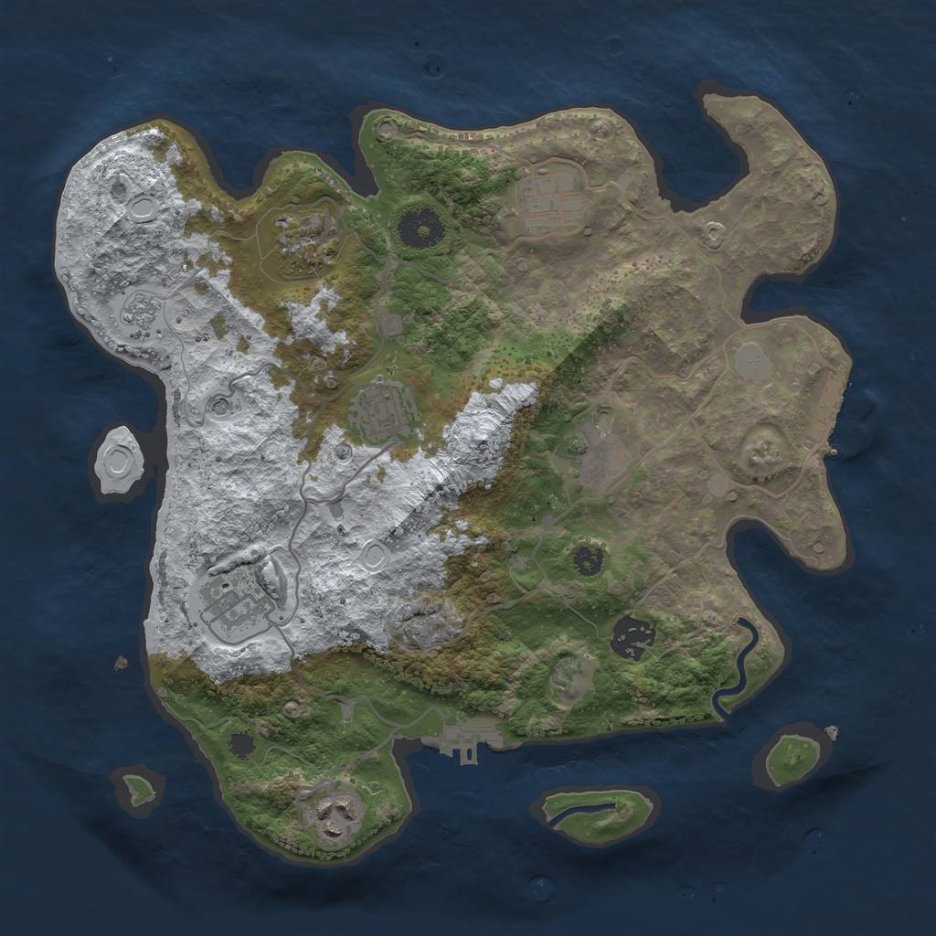 Rust Map: Procedural Map, Size: 3250, Seed: 4307144, 16 Monuments