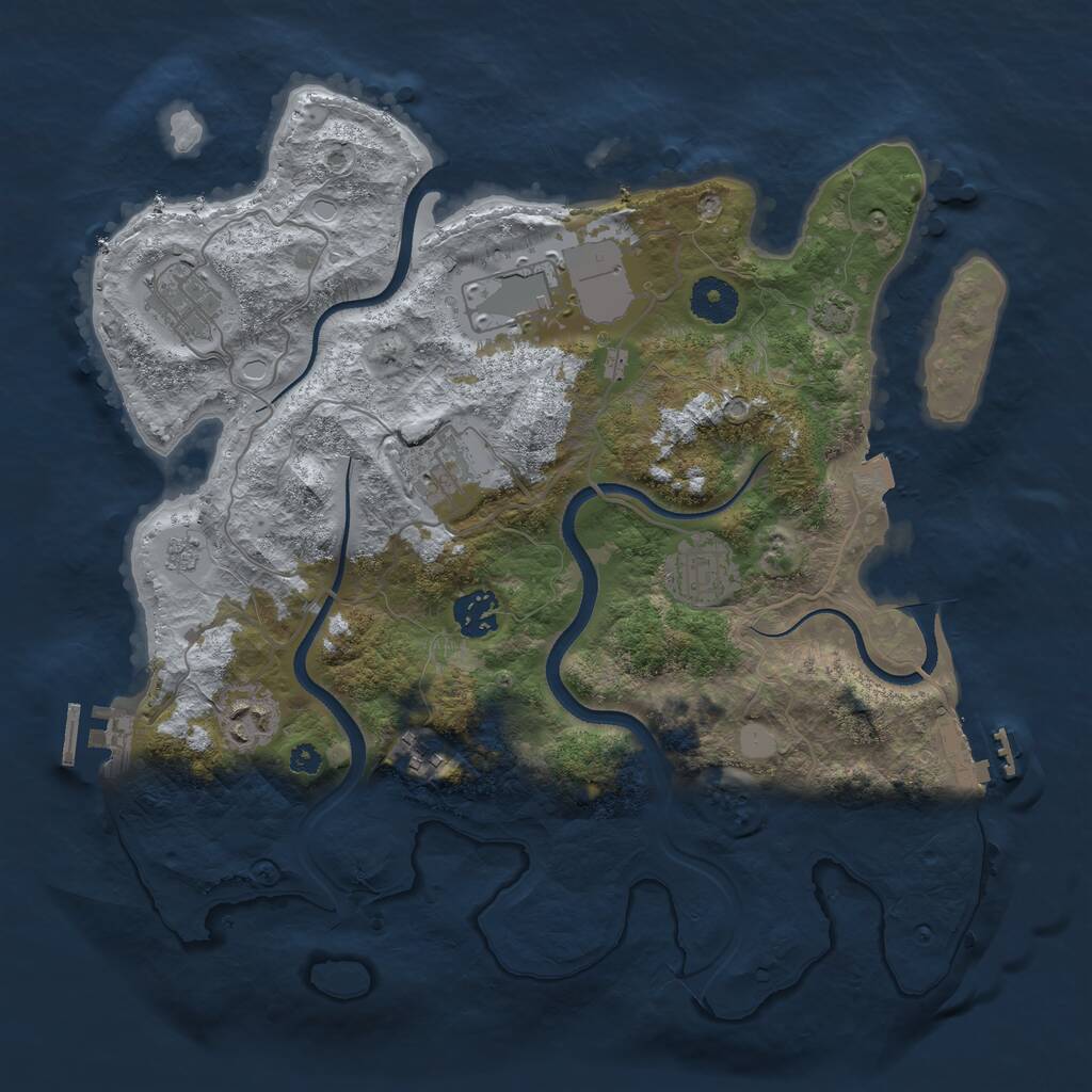 Rust Map: Procedural Map, Size: 3500, Seed: 1105, 12 Monuments