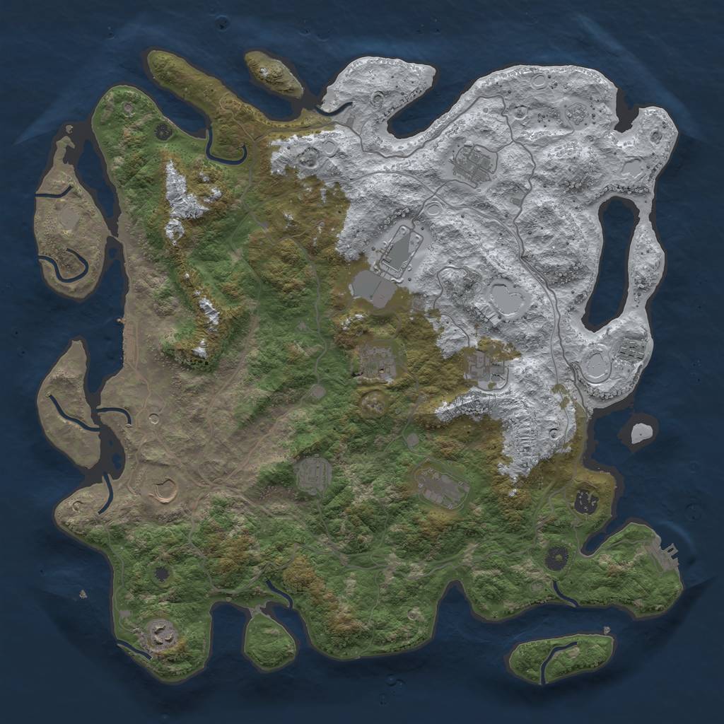 Rust Map: Procedural Map, Size: 4500, Seed: 5965487, 19 Monuments