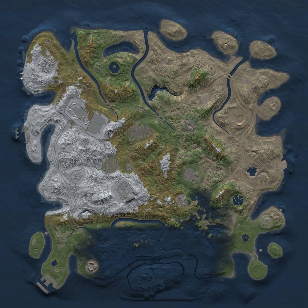Rust Map: Procedural Map, Size: 4250, Seed: 4288494, 16 Monuments