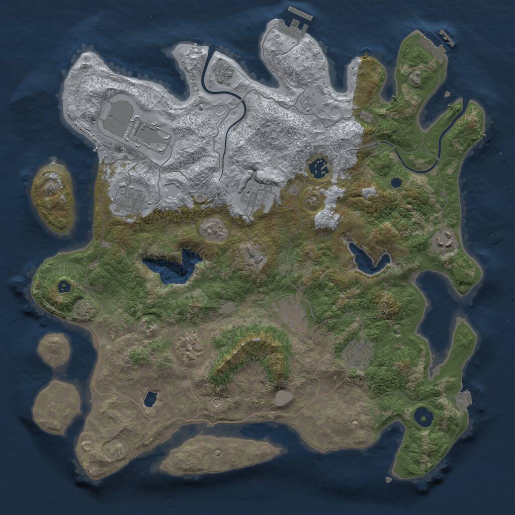Rust Map: Procedural Map, Size: 4000, Seed: 1252458990, 15 Monuments