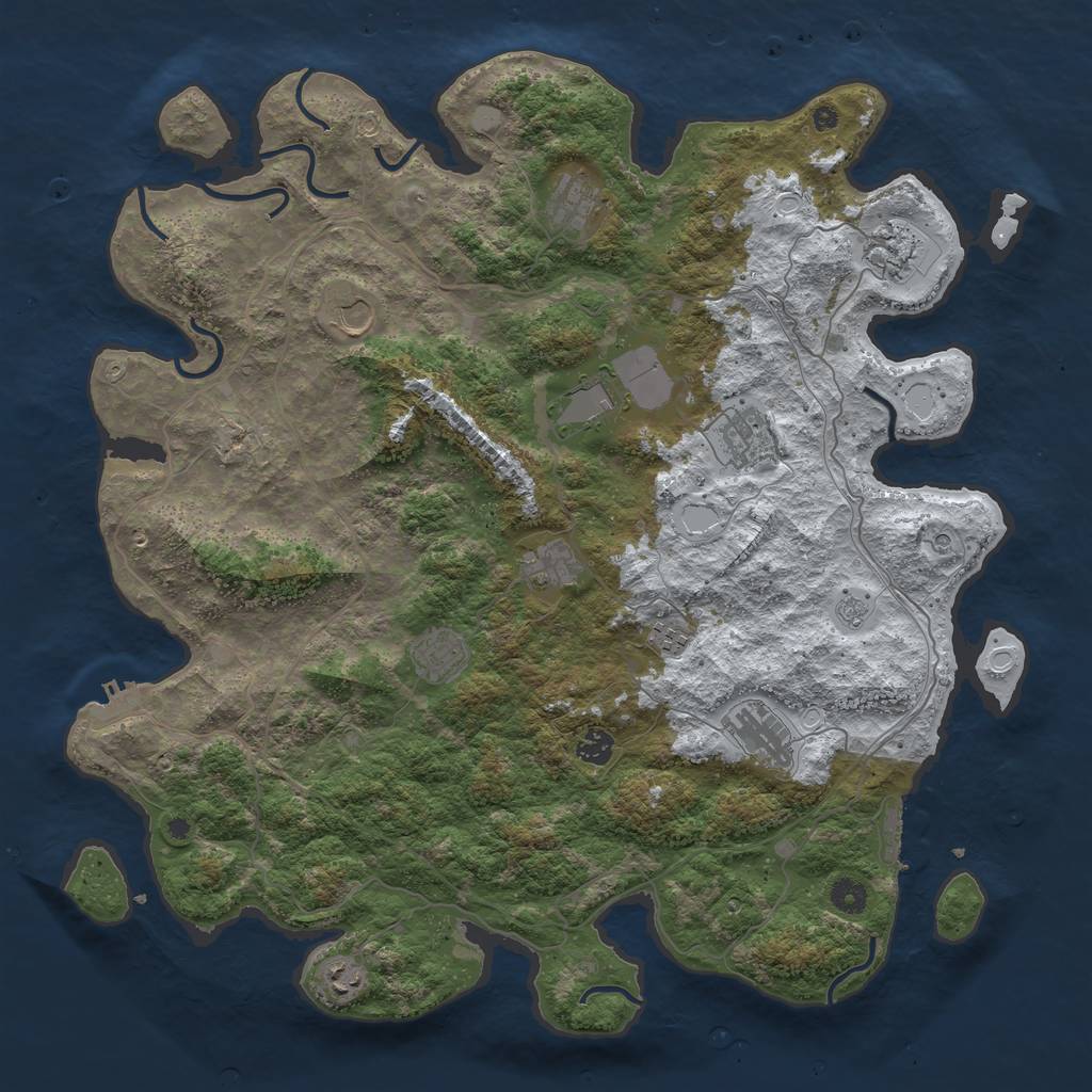 Rust Map: Procedural Map, Size: 4500, Seed: 5795008, 20 Monuments