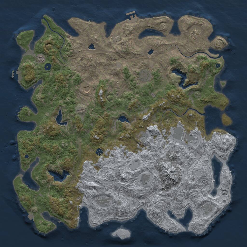 Rust Map: Procedural Map, Size: 5250, Seed: 11223355, 17 Monuments
