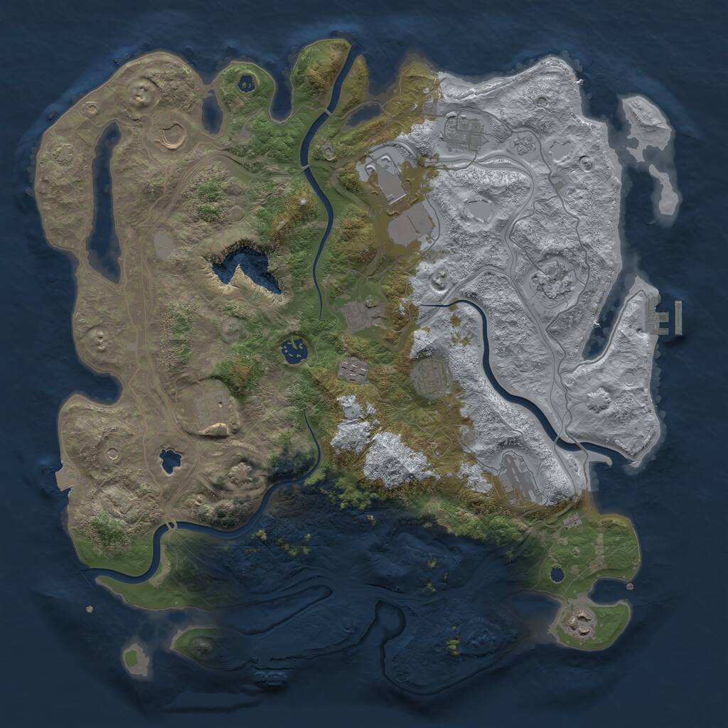 Rust Map: Procedural Map, Size: 4250, Seed: 765878, 17 Monuments