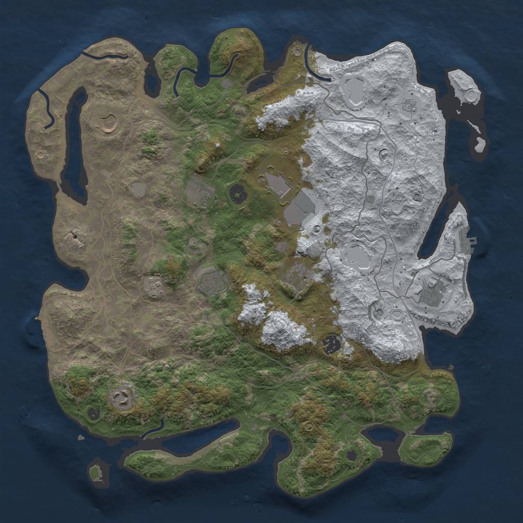 Rust Map: Procedural Map, Size: 4250, Seed: 765878, 18 Monuments