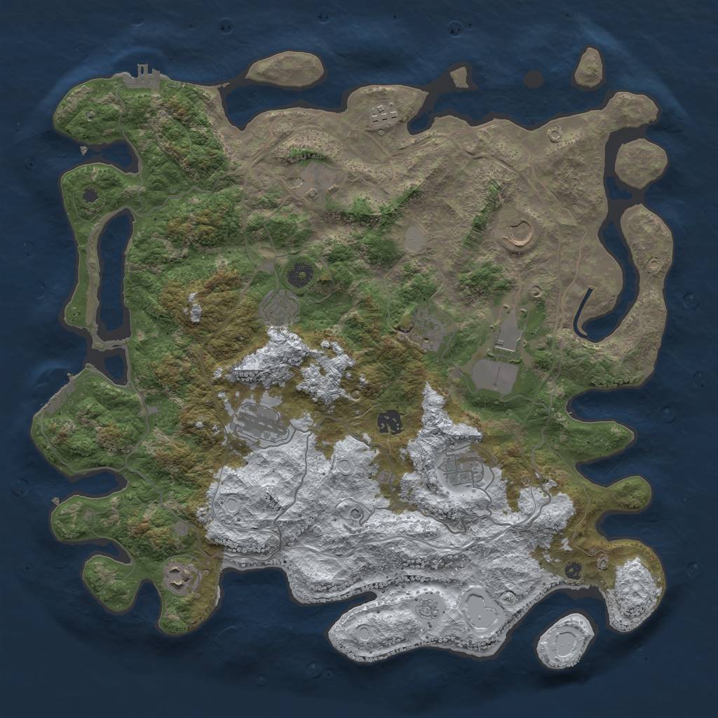 Rust Map: Procedural Map, Size: 4250, Seed: 1296434323, 19 Monuments