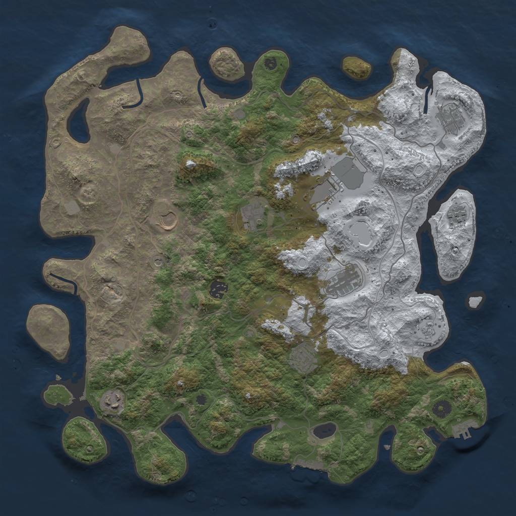 Rust Map: Procedural Map, Size: 4250, Seed: 180368, 18 Monuments