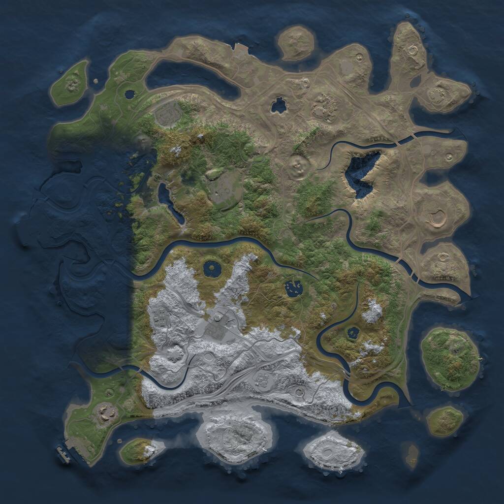 Rust Map: Procedural Map, Size: 4250, Seed: 439153, 14 Monuments