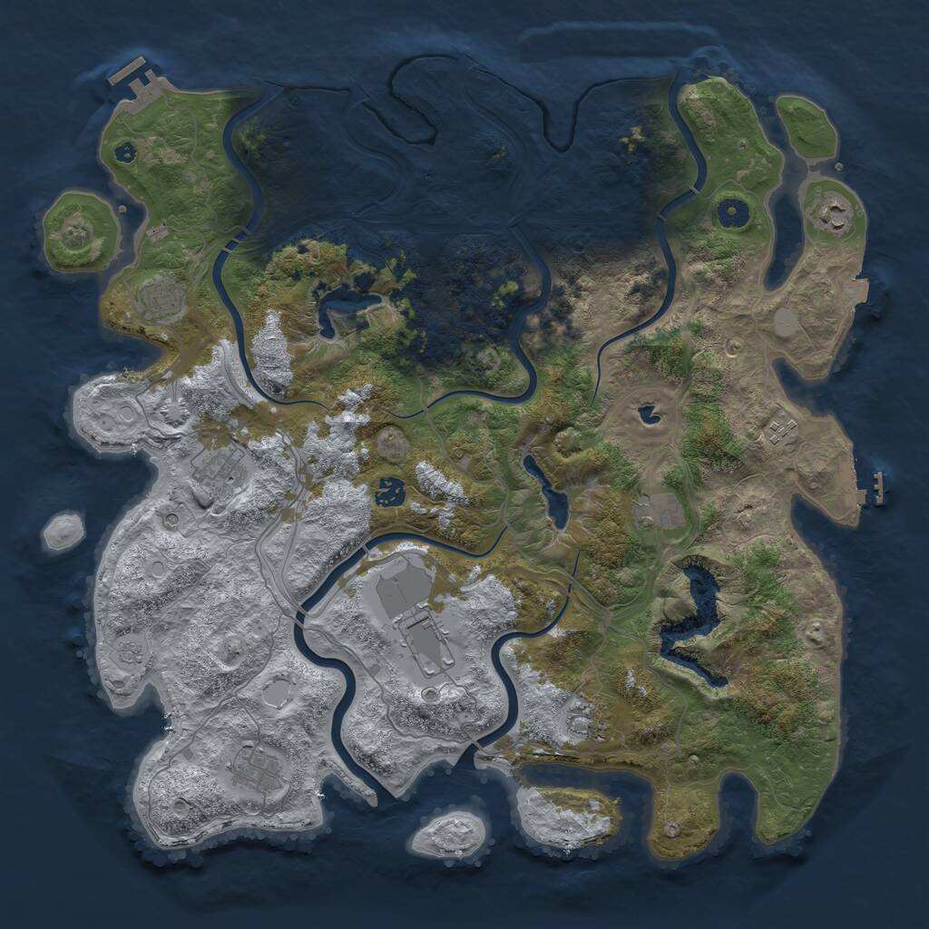 Rust Map: Procedural Map, Size: 4500, Seed: 2396543, 15 Monuments