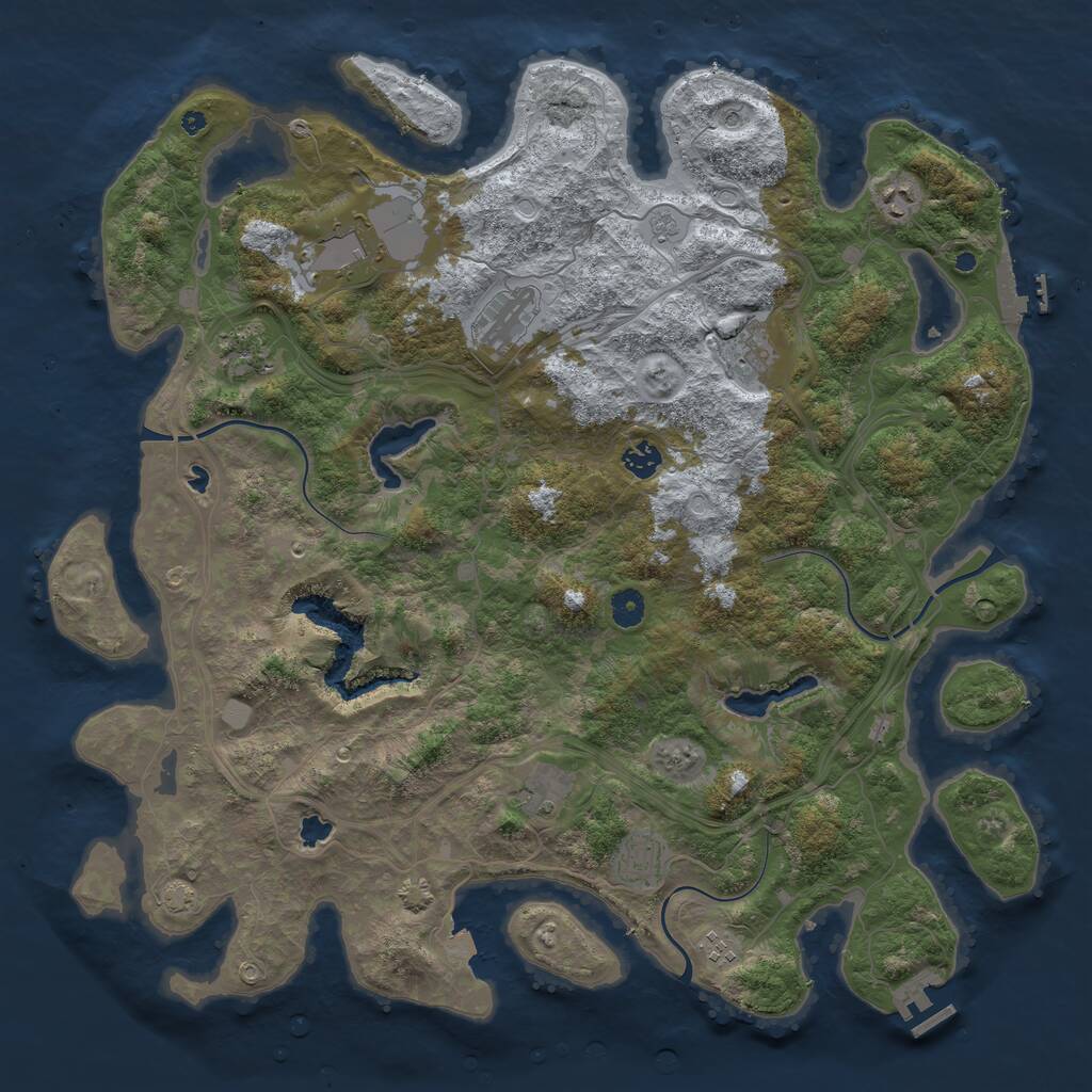 Rust Map: Procedural Map, Size: 4500, Seed: 671182, 15 Monuments