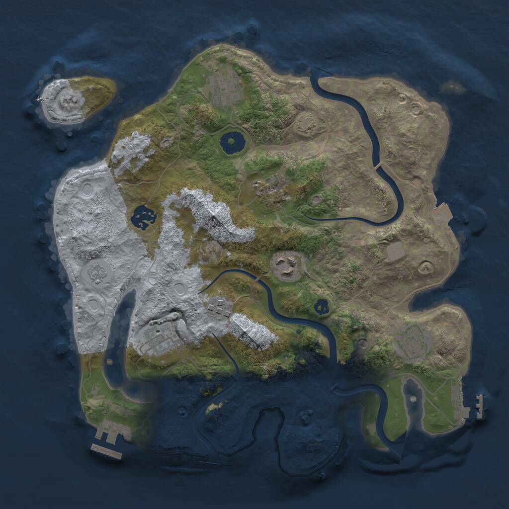Rust Map: Procedural Map, Size: 3250, Seed: 6316347, 13 Monuments